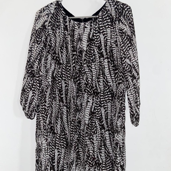 H&M super cute shirt dress y2k long sleeve blouse black and white hippie skirt - Picture 9 of 13